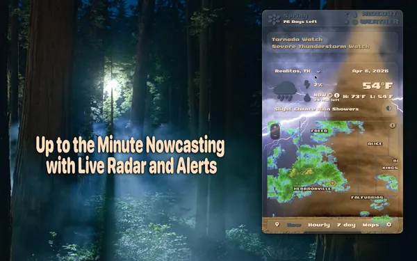 Up to the Minute Nowcasting with Live Radar and Alerts