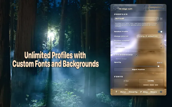 Unlimited Profiles with Custom Fonts and Backgrounds