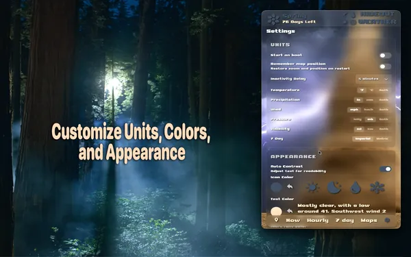 Customize Units, Colors, and Appearance